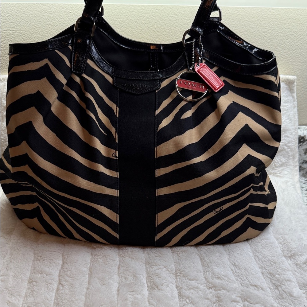 Coach Zebra Print Tote Bag